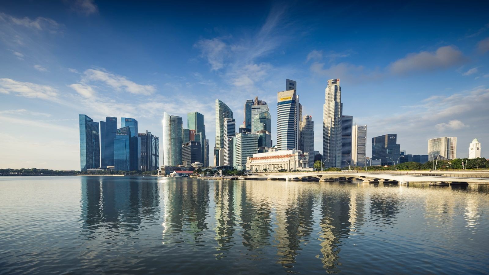 Singapore city skyline at night